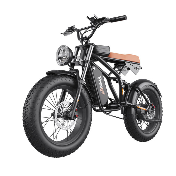 Freego F1 Pro Fat Tires Off Road Black Electric Bike 1400W Powerful Motor 7 Speed Gears